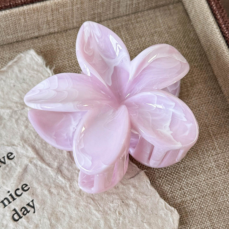 Summer dopamine gradient flower clip half-tied hair clip headwear hair clip women's back of head shark clip classy