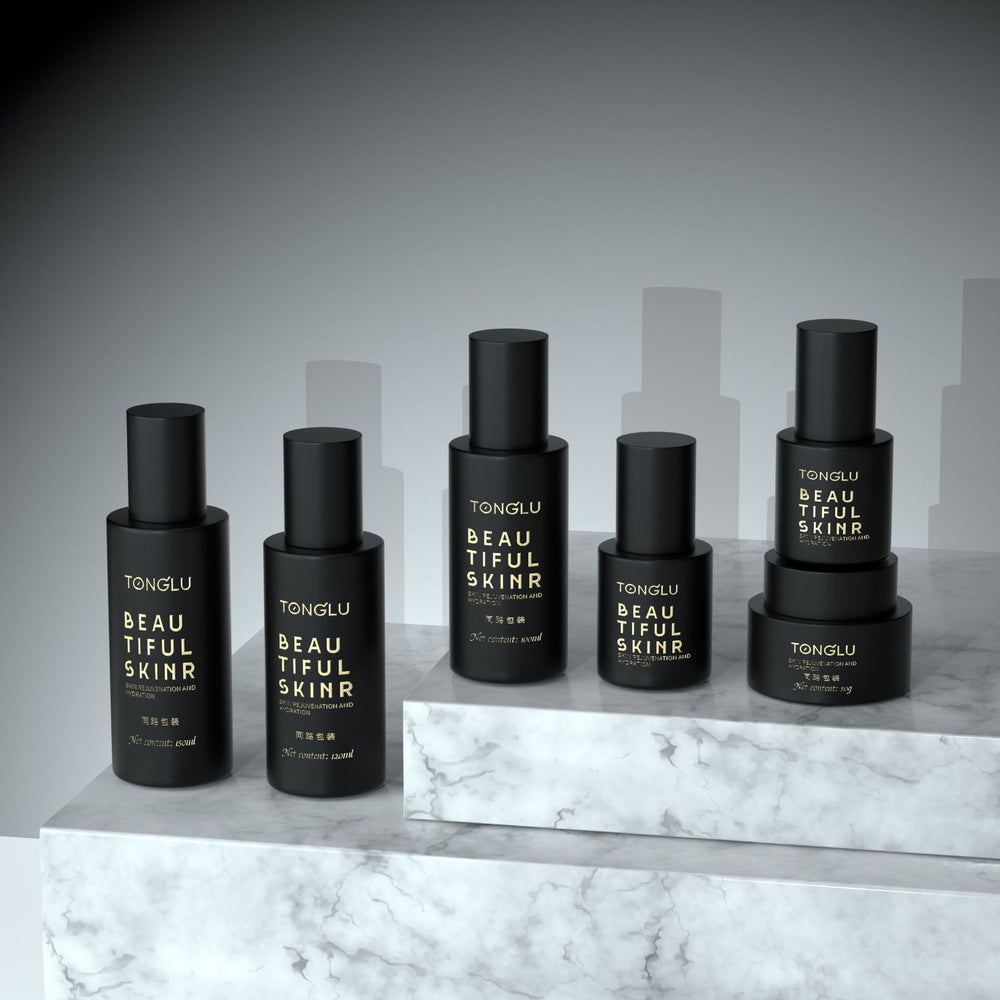 Factory direct sales cosmetic glass bottle suit packaging material 120ml lotion essential oil refill bottle 50g skin care cream bottle