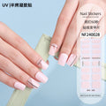 Zhengxiang custom gel nail stickers - european & american style glitter, cat eye, uv light curing, semi-cured nail stickers - waterproof, cross-border wholesale