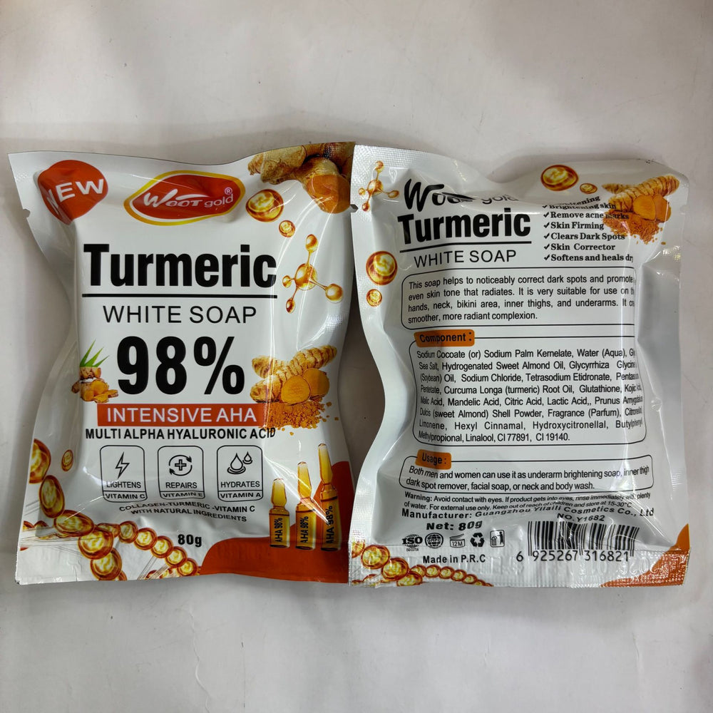 foreign trade bagged turmeric soap 80g facial cleansing universal soap turmeric soap cross-border wholesale