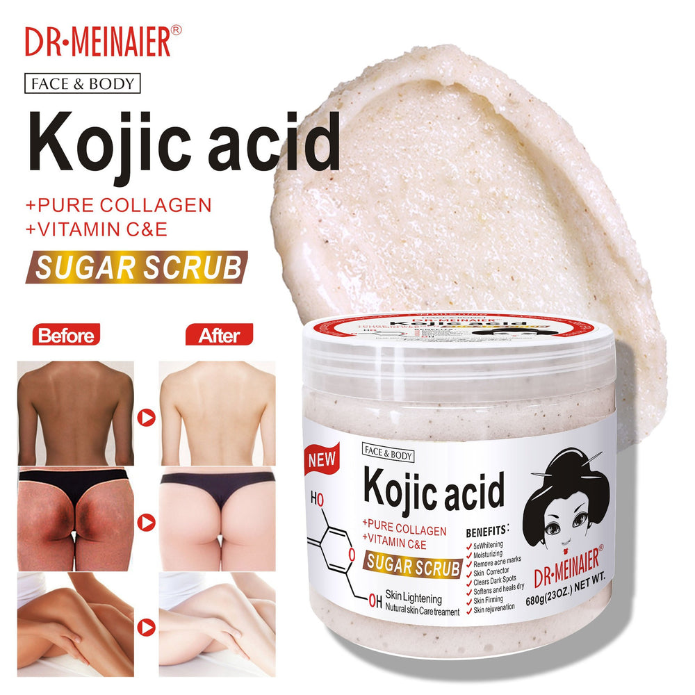 kojic acid bath salt brightening moisturizing scrub deep exfoliating kojic acid sugar scrub 680g