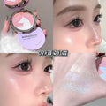Kakashow galaxy gold high gloss powder pearlescent fine shimmer water glow skin brightening and contouring high gloss eyeshadow comprehensive palette