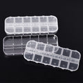 Nail art 12-compartment long storage box - clear acrylic jewelry rhinestone organizer - wholesale from manufacturer