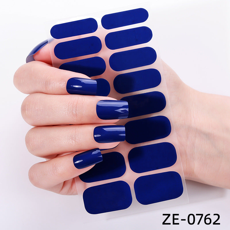European and american new solid color nail art stickers, full cover nail polish film, designer logo stickers, candy iridescent sweet style