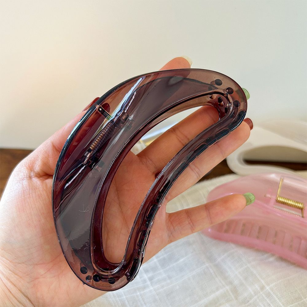 Summer classy half moon crescent shape clip large glossy jelly color shark clip k-style hair clip jewelry hair accessories