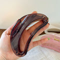 Summer classy half moon crescent shape clip large glossy jelly color shark clip k-style hair clip jewelry hair accessories