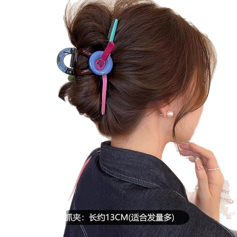 2025 new arrivalcasualclassy button clip headwear gripper female elegant back of head hairpin plate hair shark clip
