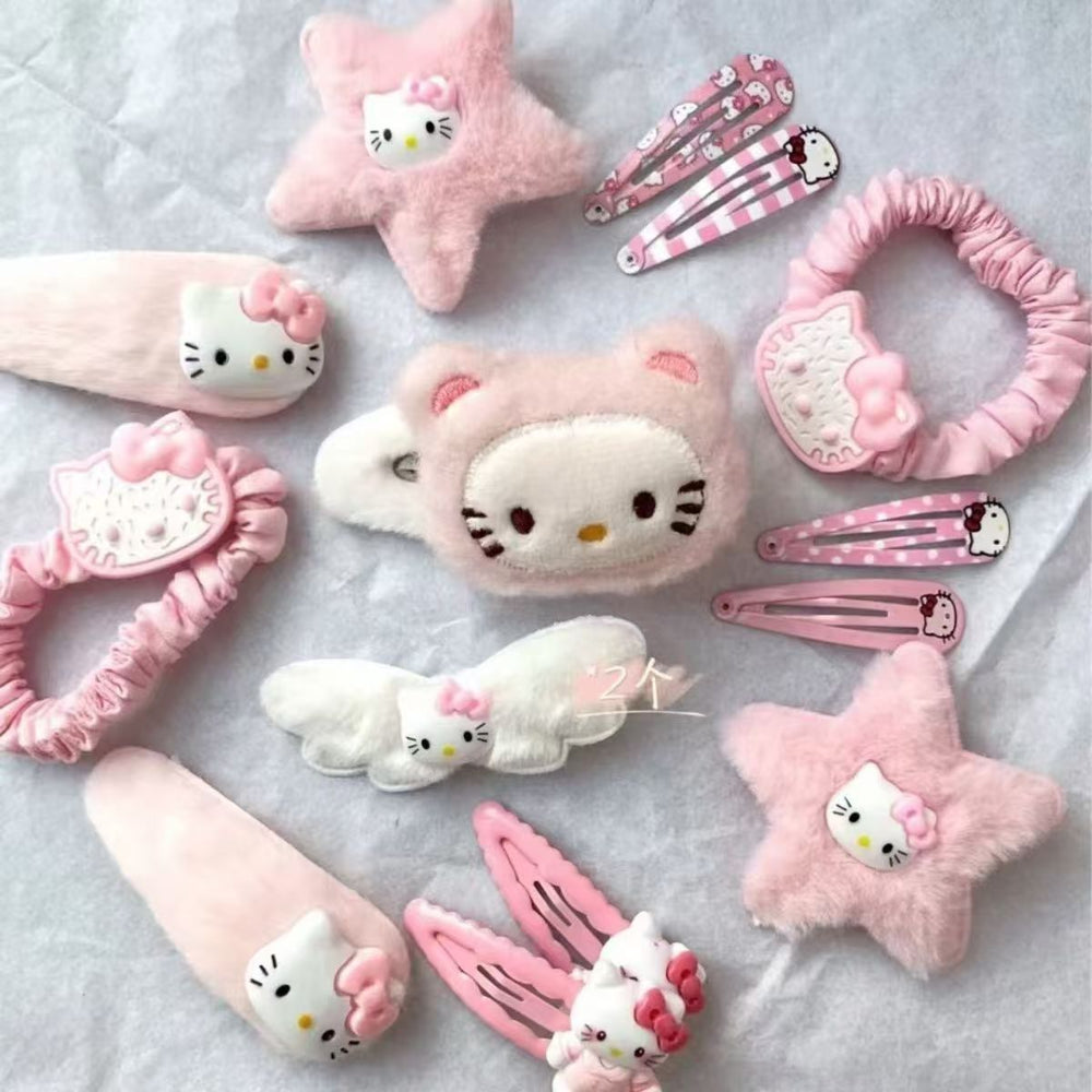Purple hair clips - 50 piece set: cute hair clips, sweet & girly bang clips, japanese style cartoon hair accessories
