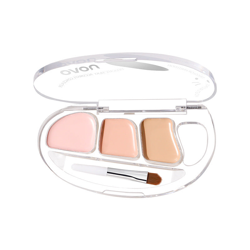 Novo silky smooth seamless three-color concealer: covers blemishes, acne scars, dark circles, under-eye bags, and tear troughs for a brighter complexion