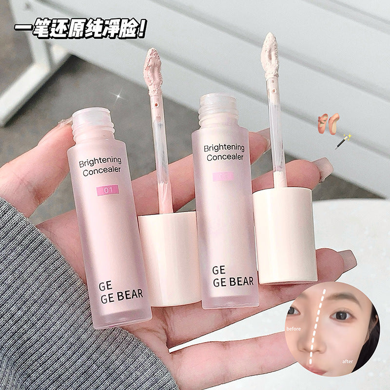 Gege bear brightening concealer, light and moist, covering acne marks, tear troughs, dark circles, long-lasting waterproof contouring liquid