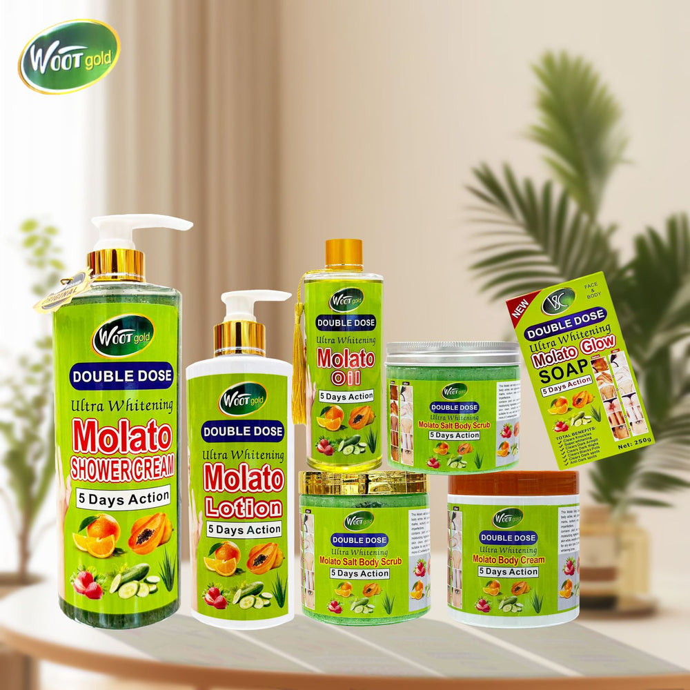 molato skincare series: shower gel, scrub, body lotion, essential oil, soap, brightening moisturizer - for export