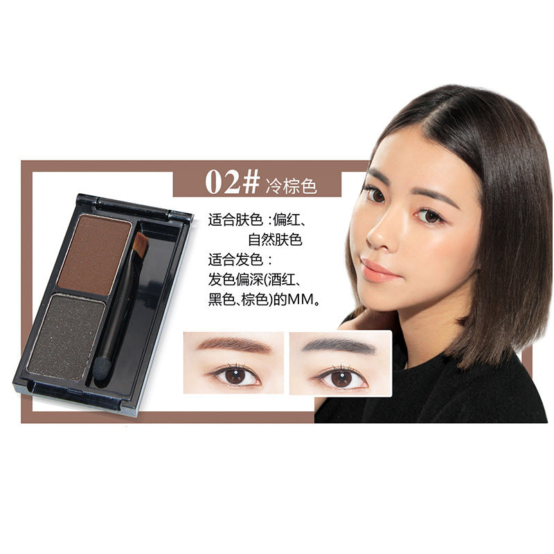 Novo natural 3d dual-color brow powder - contour, nose shadow, and highlight. easy to apply, waterproof, sweat-proof, and smudge-proof