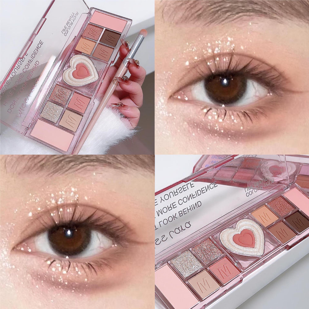 Miss lara 12-color eyeshadow palette - shimmer, matte, and fine glitter shades - perfect for beginners, everyday looks, and earth tones