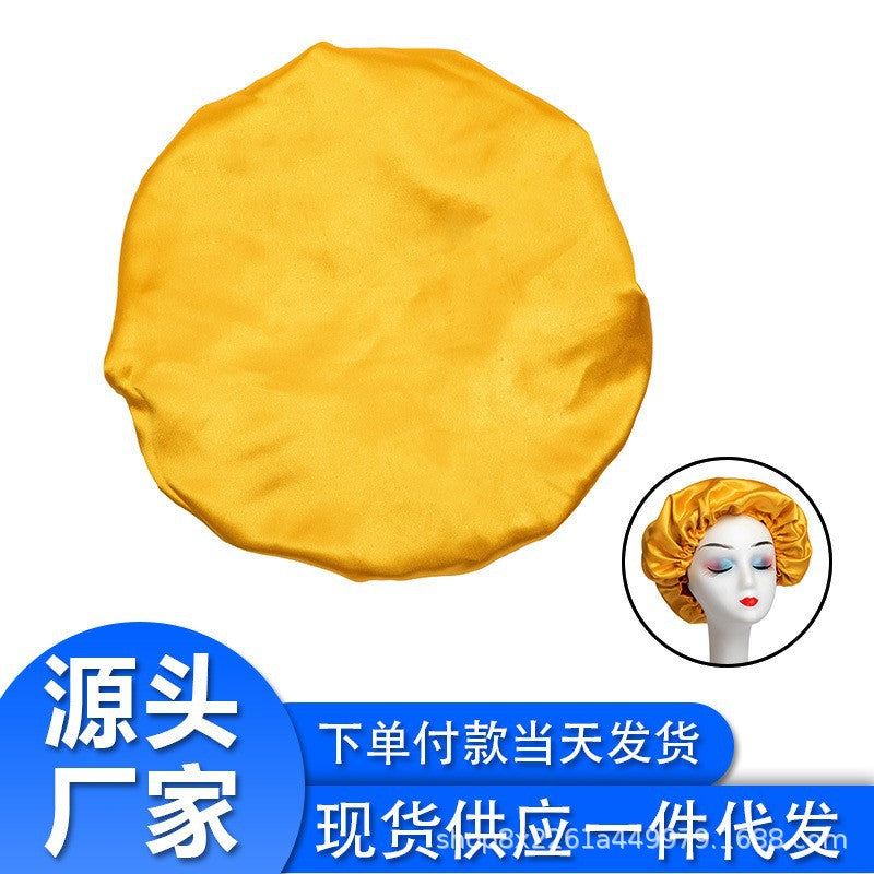 Manufacturer produces and wholesales single-layer shower caps that can be printed with logo, satin shower caps, wig packaging shower caps