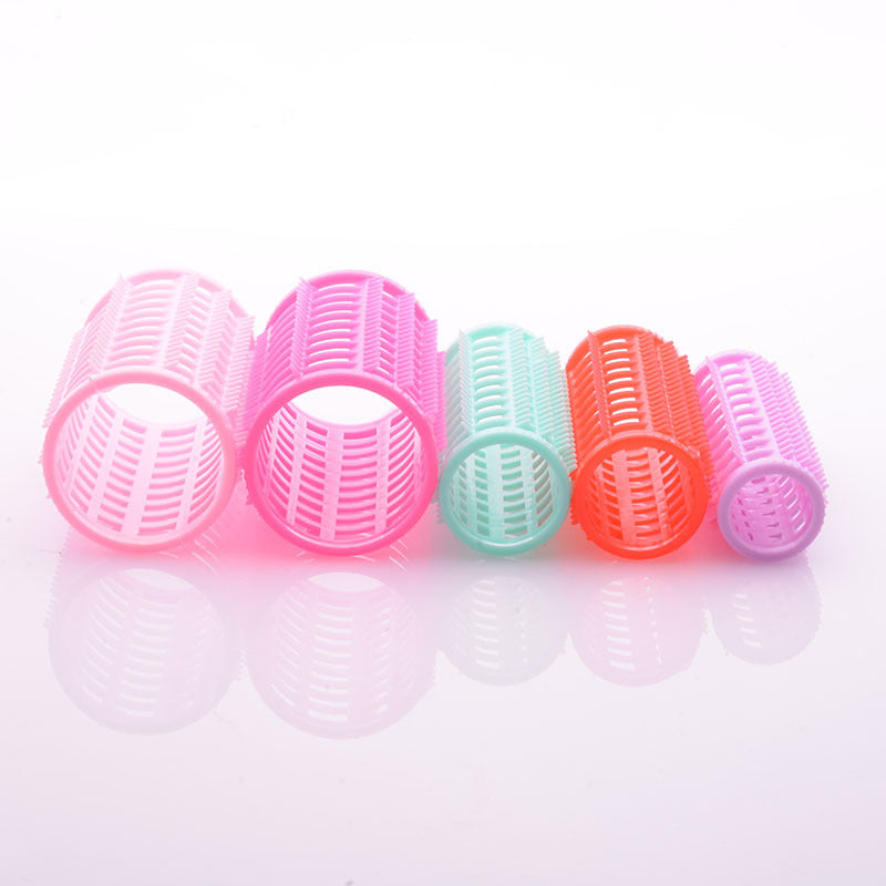 Amazon light tooth curling barrel with pin fixed plastic hair roll 5 sizes optional curling iron magic hair roll