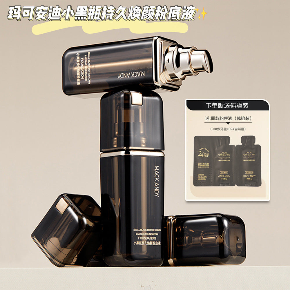 Marco andy little black bottle long-lasting rejuvenating liquid foundation concealer oil control long-lasting waterproof anti-sweat non-removing makeup foundation cream