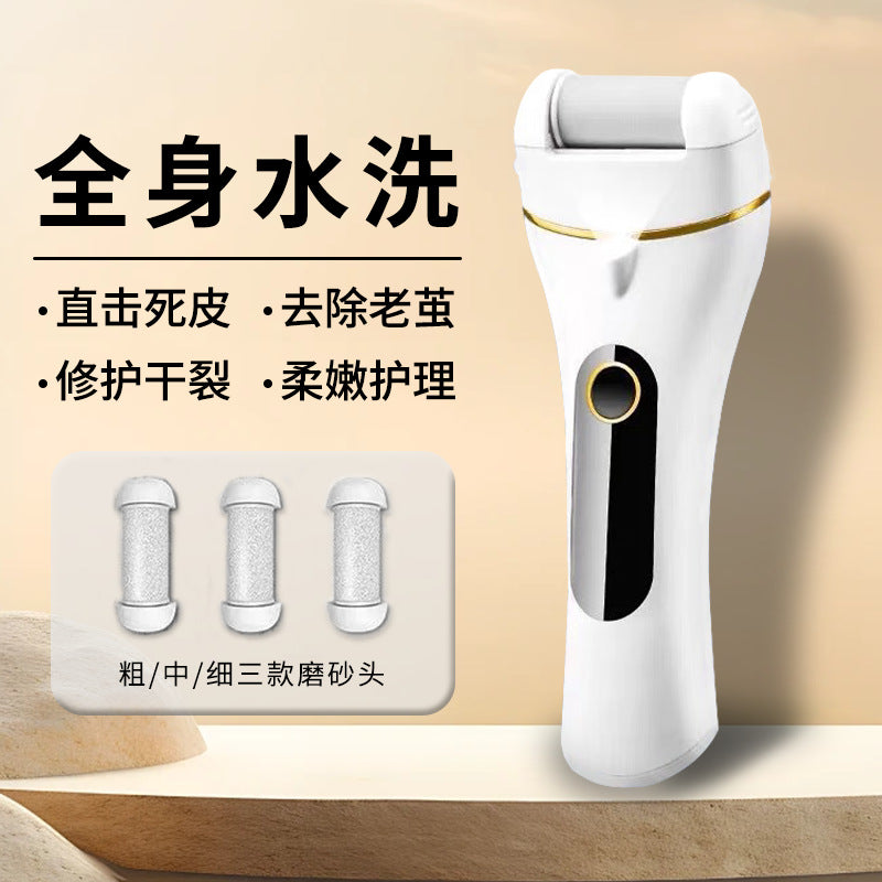 Electric foot file - rechargeable automatic callus remover for dead skin, hard skin, and corns - foot care and pedicure device