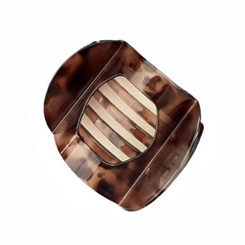 Lazy old money style gripper for women fall and winternew arrival enlarged and widened horizontal clip classy sense retro leopard print hair clip headwear