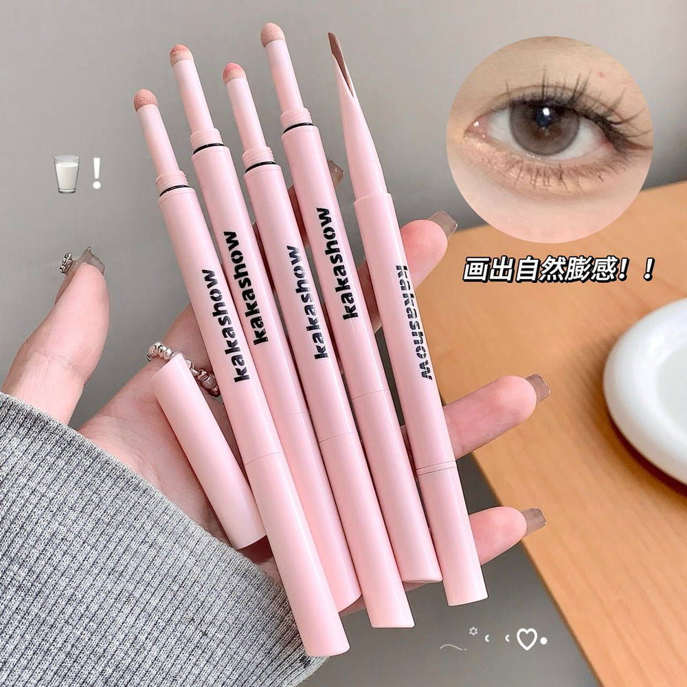 Kakashow double-ended under-eye brightening pen - waterproof, sweat-proof, smudge-proof, for highlighting and defining the under-eye area, doubles as an eyeshadow stick