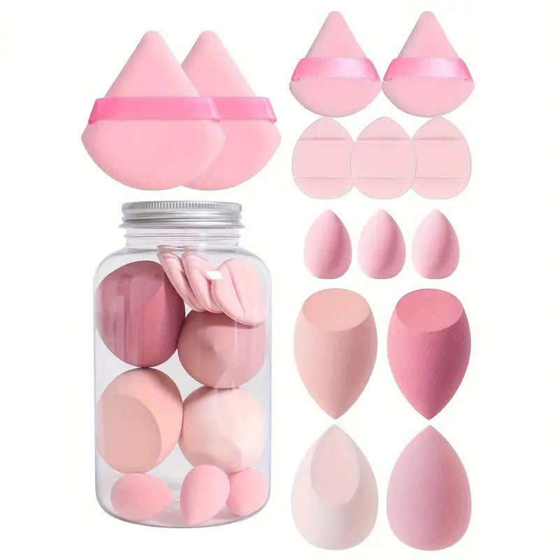 Export hot beauty egg set cross-border 14-piece mini triangle water drop puff air cushion makeup egg sponge