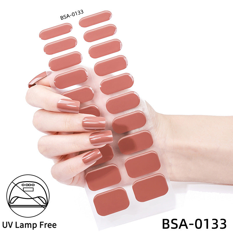 no-bake gel manicure stickers waterprooffashionpure color nail stickers no cure gel nail wraps