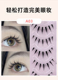 Popular fake eyelashes, thick and long fishtail + a-shaped hair, messy comic little devil, transparent stem lower eyelashes