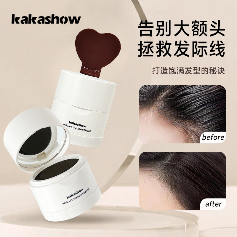 Kakashow hairline powder - conceal hairline, fill in thinning hair, cover bald spots, waterproof & sweatproof, shadowing & contouring powder