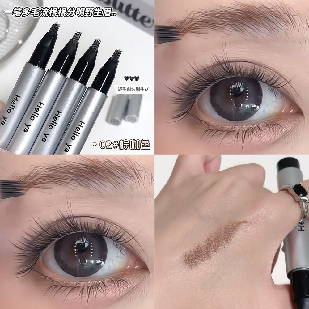 Hello ya multi-pronged stuffed eyebrow pencil for women nature root clear wild eyebrow waterproof anti-sweat long-lasting non-smudge