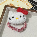 Cute duffy bear & shelliemay hair tie - red plaid hair rope - sweet & girly hair accessories for girls - trendy ins style