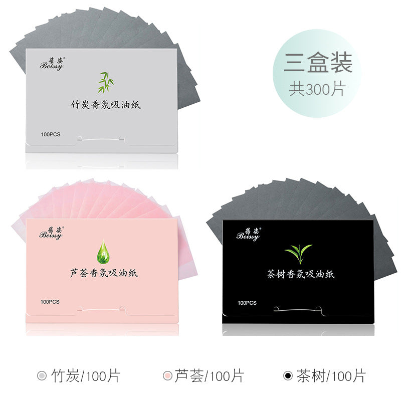 Oil-absorbing paper facial women's portable extraction refreshing makeup oil control men's and women's facial oil removal paper linen glossy in stock
