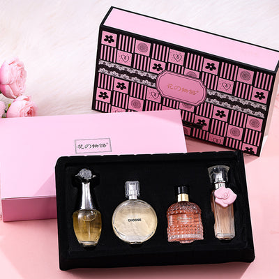 Flower story women's perfume four-piece set: true self encounter, long-lasting fragrance gift box - live stream hot seller, tk cross-border wholesale