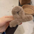 Plush and word clip dark brown-8cm