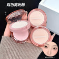 Kakashow double-layer matte highlighter powder - natural, sculpting, oil-control, setting, and brightening duo-chrome powder for women
