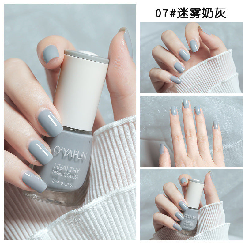 Ouyafei new arrival water-based nail polish 8ml no-bake peelable long-lasting quick-drying nail polish student peelable nail polish