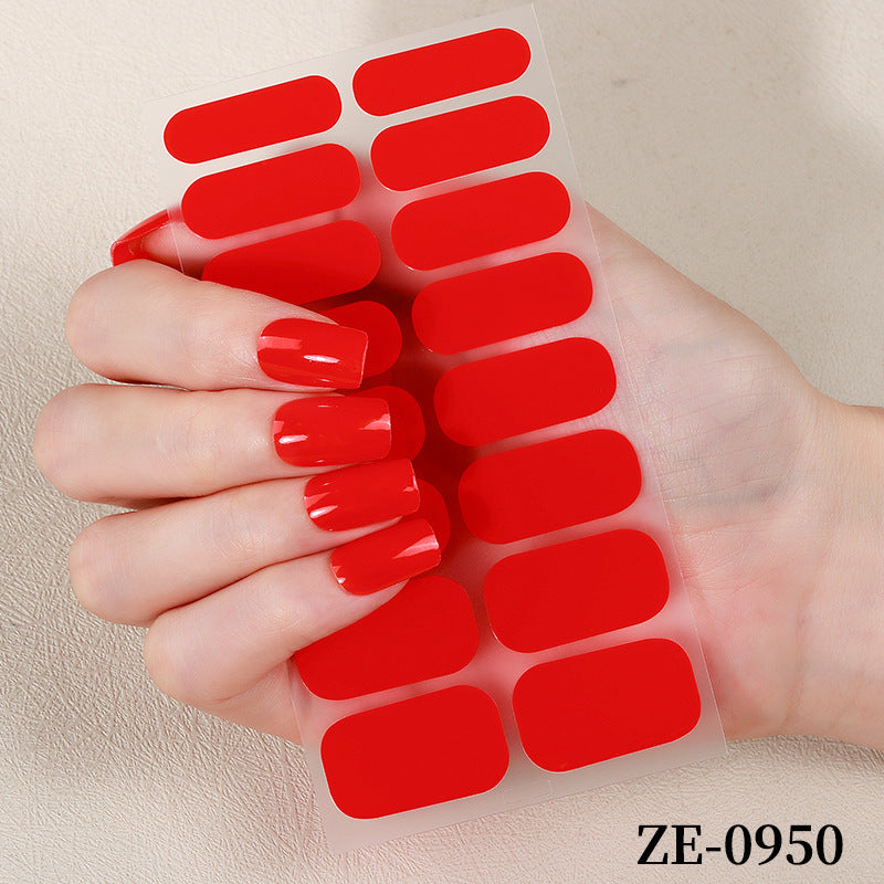 European and american new solid color nail art stickers, full cover nail polish film, designer logo stickers, candy iridescent sweet style