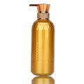 Ready-to-ship pet blow-molded dispensing bottles. gold-colored bottles for shower gel, shampoo, conditioner, lotion, and other liquids. empty plastic pump bottles