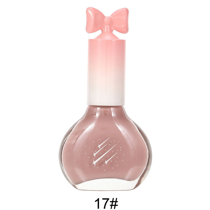 Nail polish, no baking, quick drying, non-tearable, nude color, sequined bottom oil, wine red cherry oily nail polish, wholesale