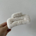 2024fall and winternew arrivalstuffed gripper square fur clip easiest for matchcute hair clip women's back head hair accessories