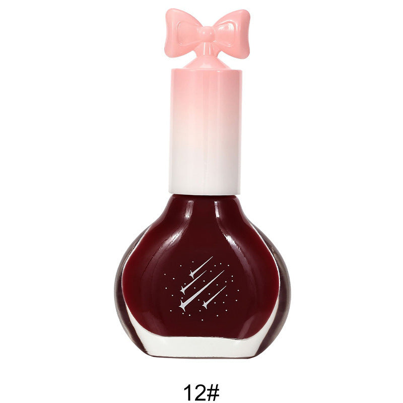 Nail polish, no baking, quick drying, non-tearable, nude color, sequined bottom oil, wine red cherry oily nail polish, wholesale