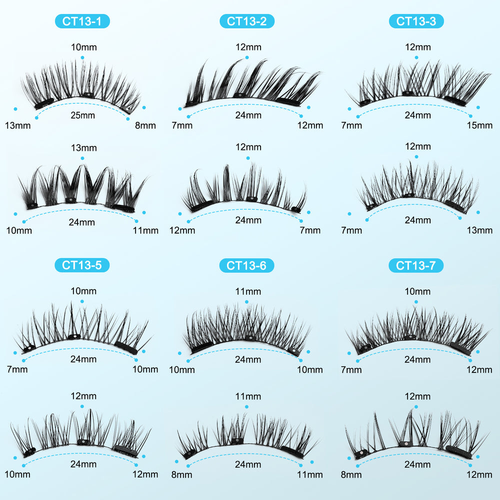 2 pairs of cross-border magnetic false eyelashes wholesale european and american positioning thick fox magnetic eyelash clip set