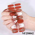 european and american christmas semi-cured gel nail stickers waterproof cartoon kids cute 3d manicure stickers personalized
