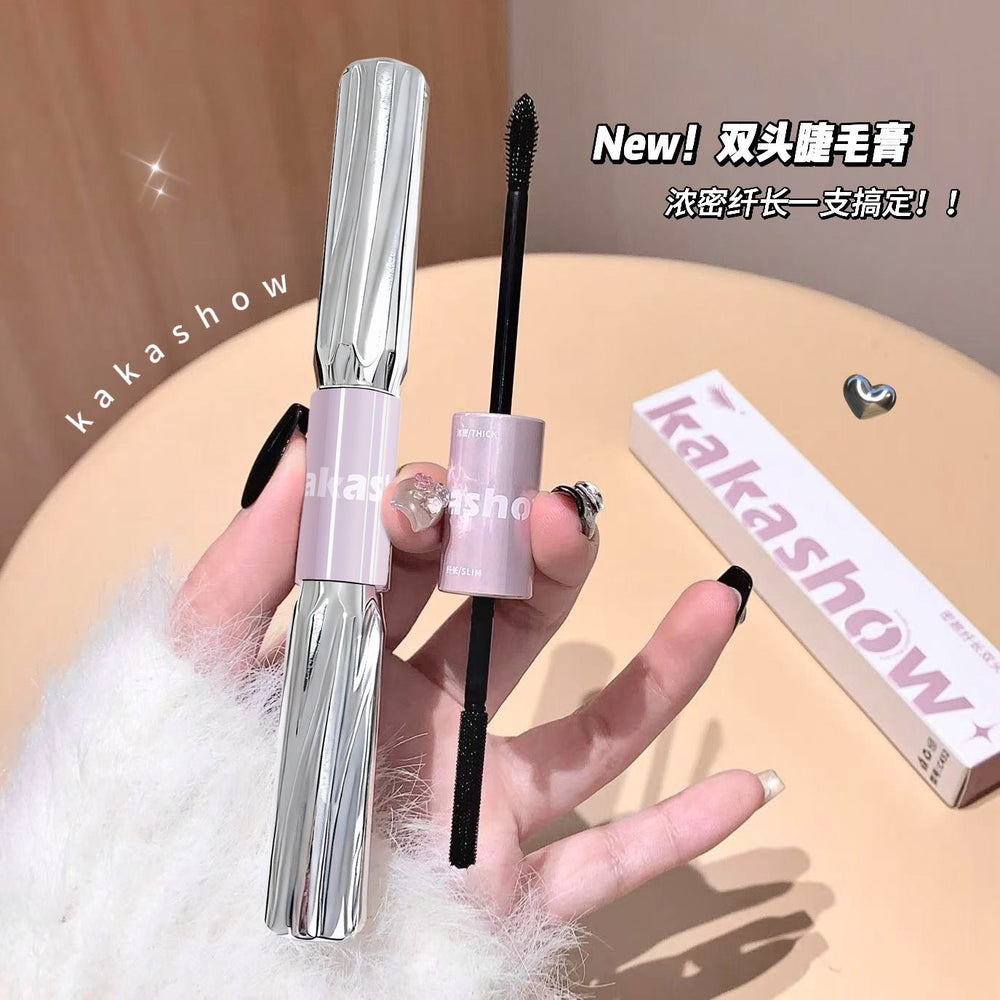 Kakashow double-ended volumizing & lengthening mascara - waterproof, sweat-proof, clumping, curling, separating, and smudge-proof