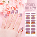 Zhengxiang custom gel nail stickers - european & american style glitter, cat eye, uv light curing, semi-cured nail stickers - waterproof, cross-border wholesale