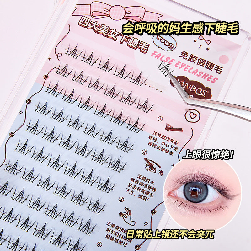 Jonbos four beauties self-adhesive glue-free underwater eyelashes zhaojun diao chan super nature mom born stemless fake eyelashes