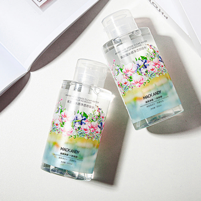 Marco andy makeup remover water press bottle gentle deep cleansing pores eyes face lips 3-in-1 makeup remover 500ml