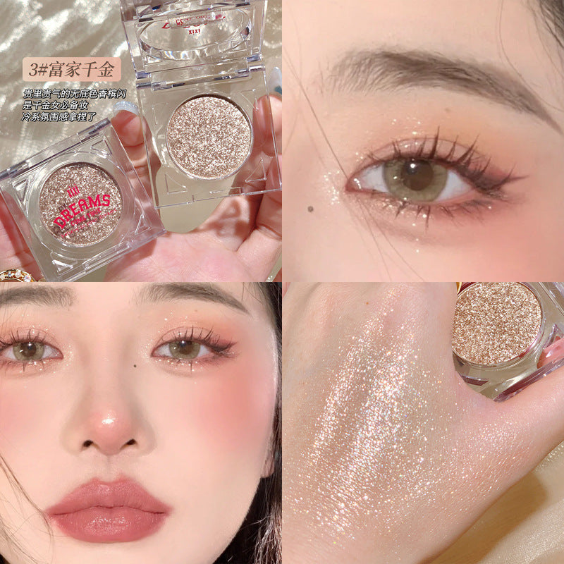 Makeup xixi stars brighten single color highlight powder pearlescent broken diamond sparkling cowherd and weaver eye shadow