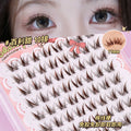 Jonbos self-adhesive glue-free false eyelashes - brown baileys, "runaway princess" natural style, born-with-it single cluster lashes