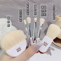 Xixi mini portable brush set 6 pack beginner soft animal hair eyeshadow brush blush brush makeup brush suit