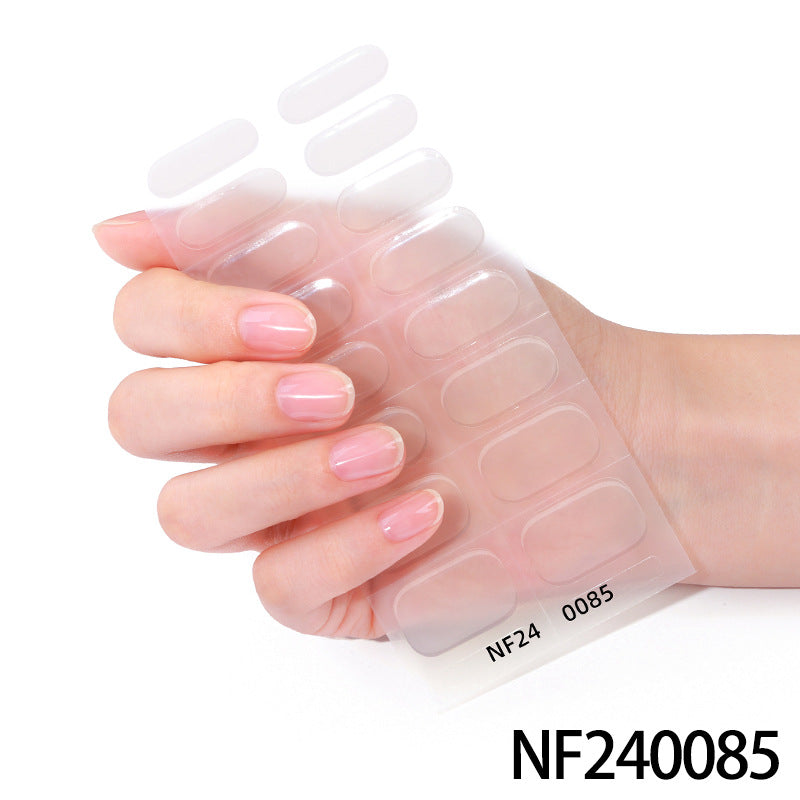 Gel manicure stickers 16 stickers semi-cured phototherapy stickers full stickers semi-baked nail stickers ready-made 5d jewelry ice transparent finished product