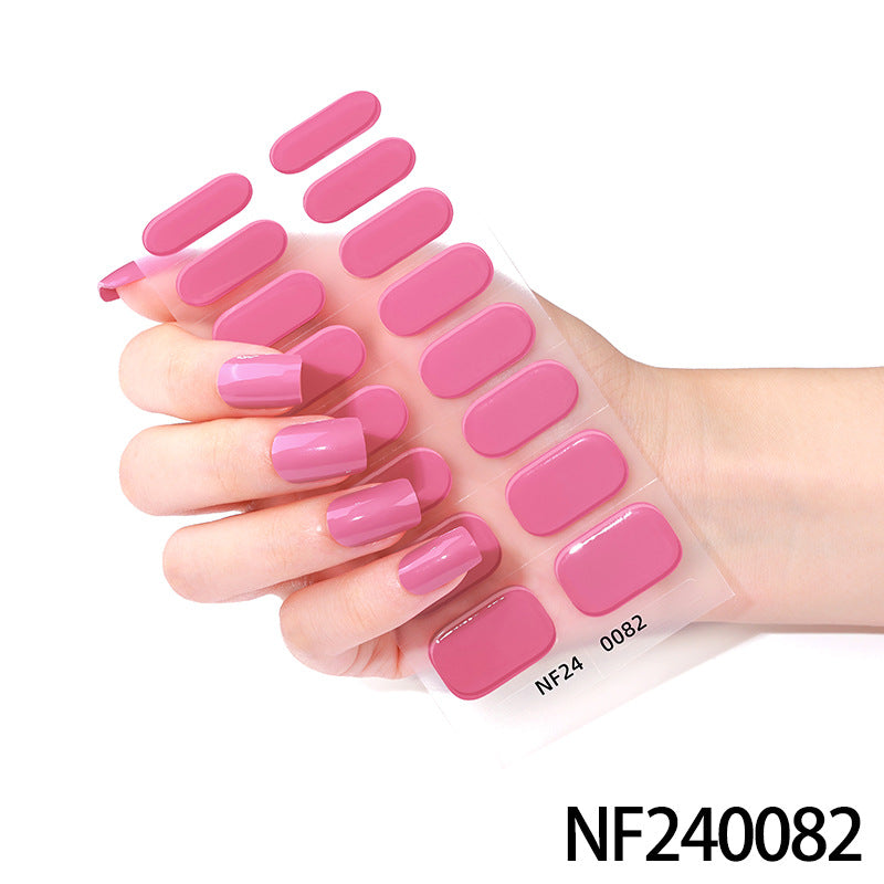 Gel manicure stickers 16 stickers semi-cured phototherapy stickers full stickers semi-baked nail stickers ready-made 5d jewelry ice transparent finished product